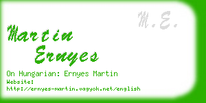 martin ernyes business card